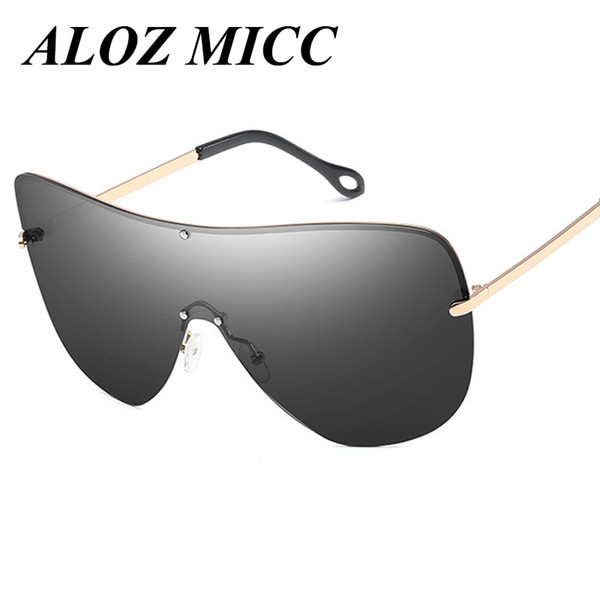 ALOZ MICC Designer Sunglasses For Men Metal Frame Oversized Big Polarized Sunglasses Women Super Goggles Integrated Lens UV400 A342