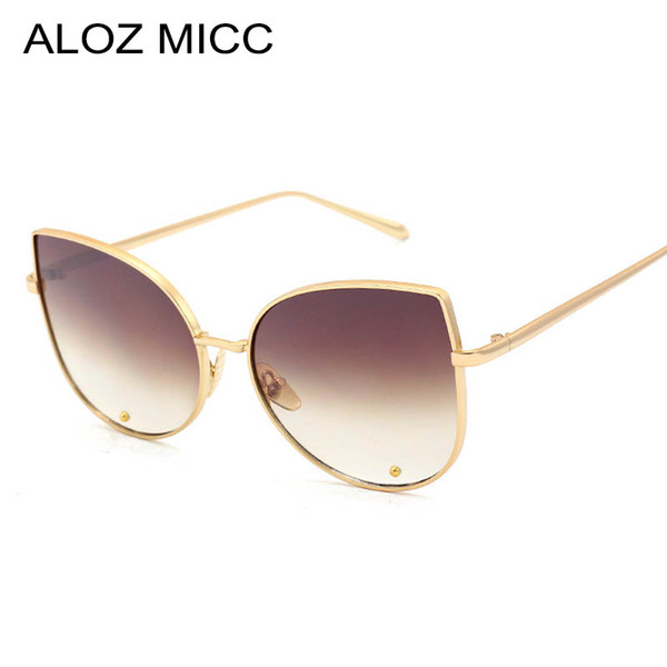 ALOZ MICC Newest Fashion Cat Eye Sunglasses Women Brand Designer Alloy Frame Sun Glasses Shades UV400 A015