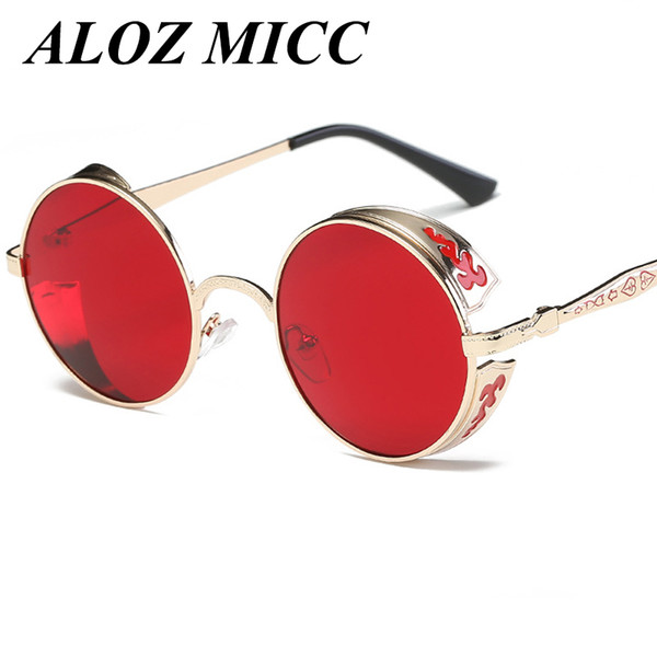 Round Metal Sunglasses Steampunk Men Women Fashion Glasses Brand Designer Retro Vintage Sunglasses UV400 A101