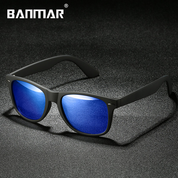 BANMAR Brand Design Classic Polarized Sunglasses Men Rivet Driving Square Black Sun Glasses Goggles UV400 Gafas Oculos De Sol 2140