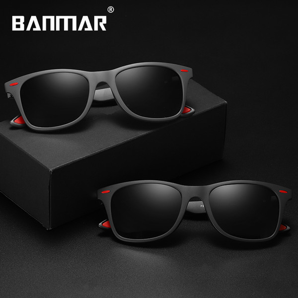 BANMAR BRAND DESIGN Classic Polarized Sunglasses Men TR90 Square Frame Sports Sun Glasses Male Driving Shades UV400 Oculos 4195