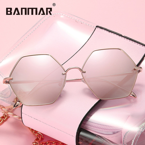 BANMAR BRAND DESIGN Unique Hexagon Frame Sunglasses Women Fashion Ladies Polarized Sun Glasses Goggles UV400 Shades Oculos 0984