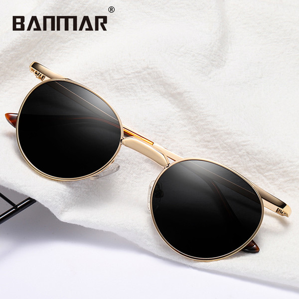 BANMAR Luxury Women Sunglasses Fashion Round Ladies Vintage Retro Brand Designer Oversized Female Sun Glasses Oculos Gafas 0980