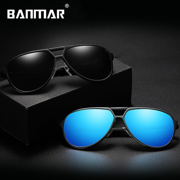 BANMAR Aluminum Magnesium Men Sunglasses Polarized Women Coating Mirror Sun Glasses Oculos De Sol Male Eyewear Accessories 6514