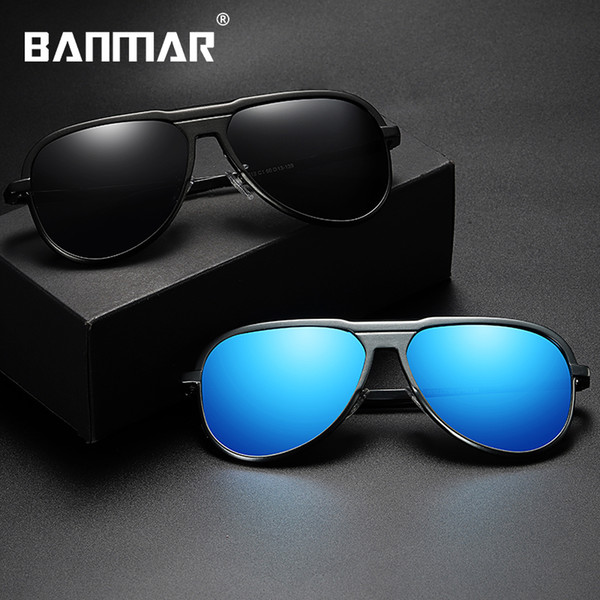 BANMAR Unisex Aluminum Magnesium Male Sunglasses HD Polarized Black Sun Glasses Women Men Glasses Sports Eyewear Shades 6512