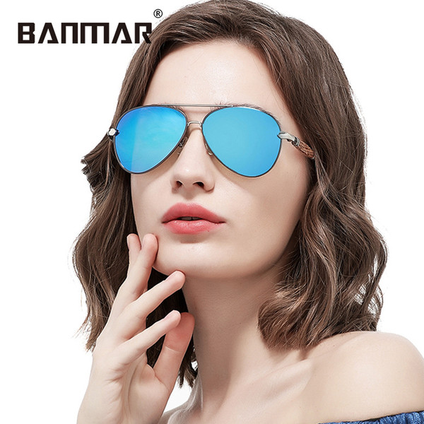 BANMAR New Luxury Driver Polarized Men Mirror Sunglasses UV400 Classic Safety Retro Metal Goggle Eyewear Accessories For Women 5015