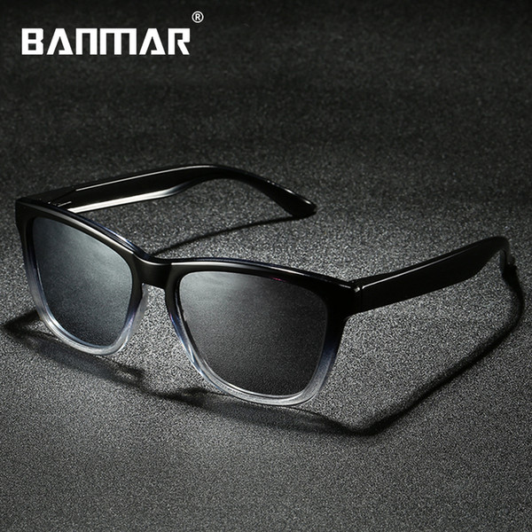 BANMAR Men Vintage Polarized Sunglasses Women Gradient Frame Oversized Sun Glasses Driving Coating Mirrors Lenses Shades Oculos 0717