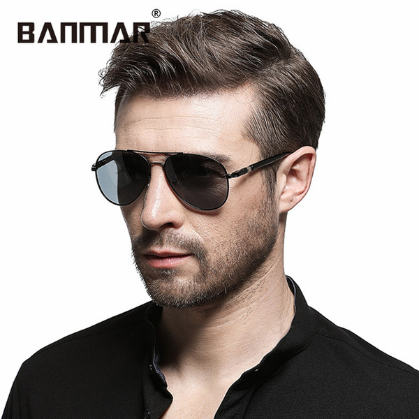 BANMAR Men Polarized Sunglasses New Anti-UV Outdoor Fishing Sun Glasses Driving Mirror Original Box Oculos De Sol Shades Pilot 011