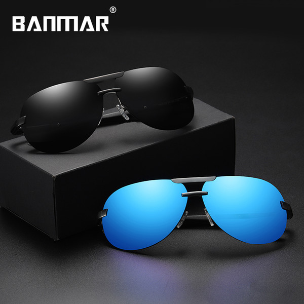 BANMAR Aluminum Magnesium Men's Sunglasses Polarized Men Coating Mirror Glasses Oculos Male Eyewear Accessories For Men 6515