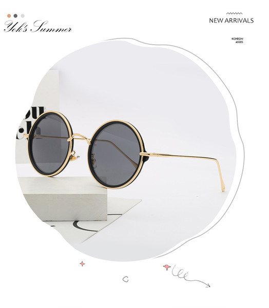 Summer Round Coating Men Designer Sunglasses Gold Thin Metal Frame Steampunk Sun Glasses Women Black Mirror Lens Oculos WL008