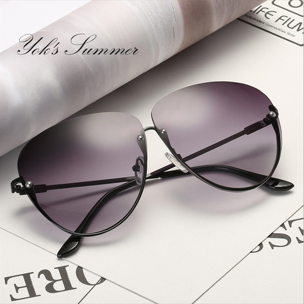 Summer Gradient Oversized Sunglasses Men Designer Brand Big Yellow Half Frame Sun Glasses Pink Clear Lens Clear Women Eyewear WL002