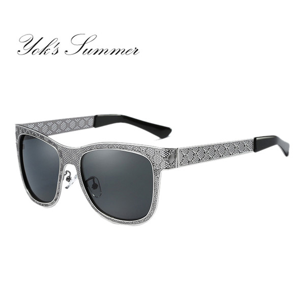 DIDI Square Polarized Women Brand Designer Hollow Pattern Metal Frame Sun Glasses Decoration Protecton Mirror Sunglass WN065