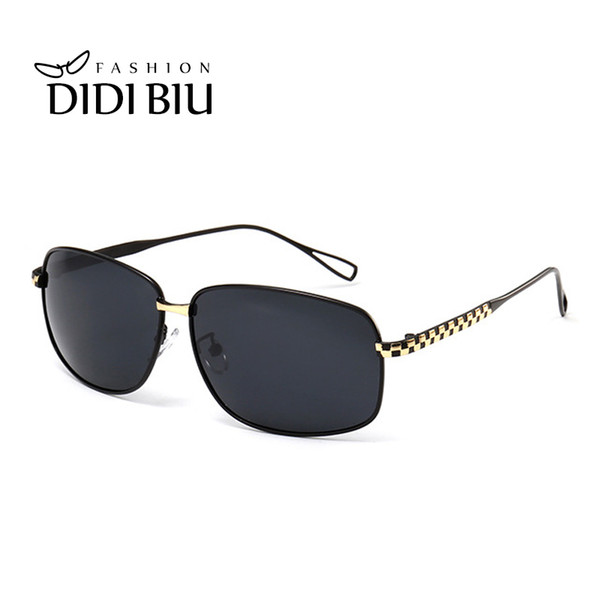 DIDI Rectangle Polarized Sunglasses Men Designer Brand Classic Retro Alloy Frame Thin Male Driving Sunglasses Goggles Oculos Homme HN914