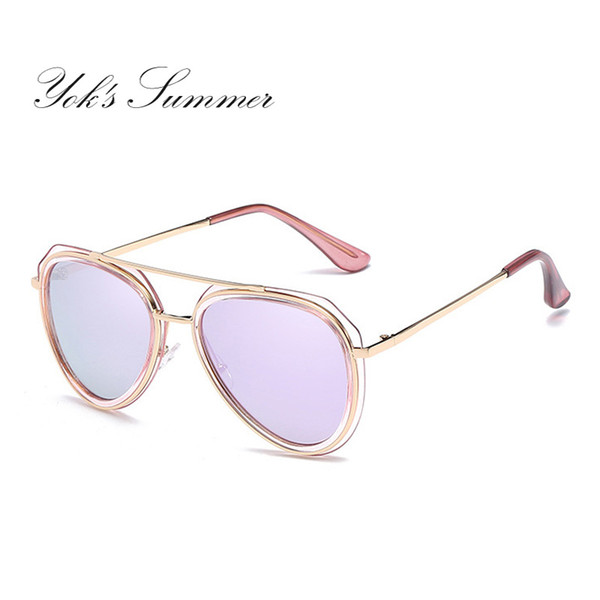 Yok's Cat Eye Polarized Sunglasses Women Alloy Plastic Frame Transparent Colorful Sun Glasses Female Driving Goggles WN089