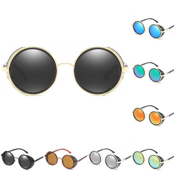 Gothic Steampunk Round Metal Sunglasses for Men Women Mirrored Circle Shiny Gold Frame Sun Glasses Brand Designer Retro Vintage Oculos UV400