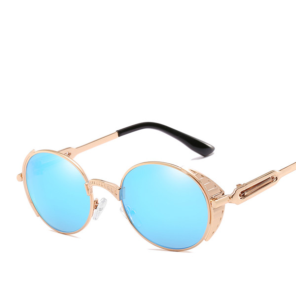 Sunbreeze 2019 Brand Designer Round Sunglasses Men Metal Punk Vintage Sun Glass Fashion Mirror Lens Top Quality UV400 With Case And Box