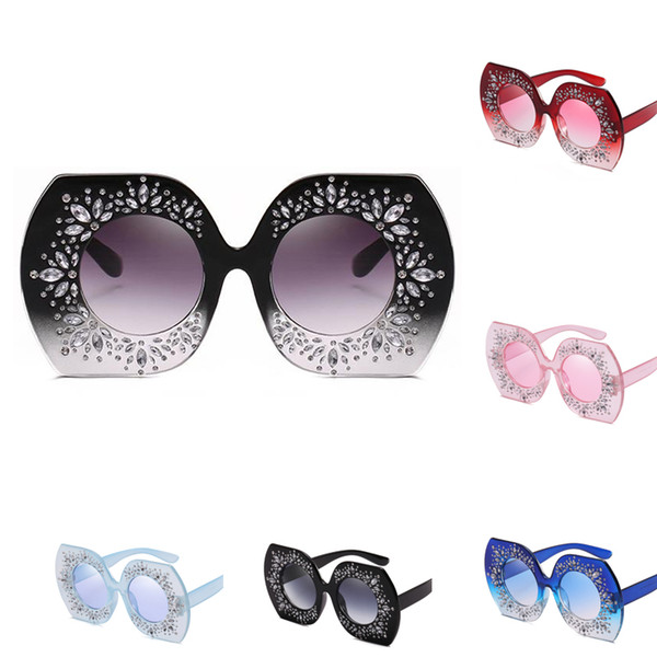 2019 Brand Design Sunglasses High Quality Lens Women Crystal Retro Vintage Mirror Retro Full Star Sun Glasses Female Cool With Case And Box