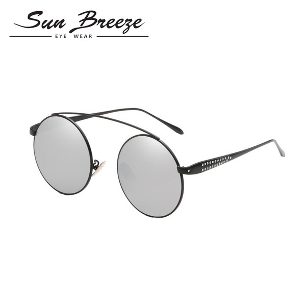 Sunbreeze Free shipping Brand Sunglasses Round Metal Sunglasses Fashion Luxury High Quality brand evidence Summer Style Unisex with box