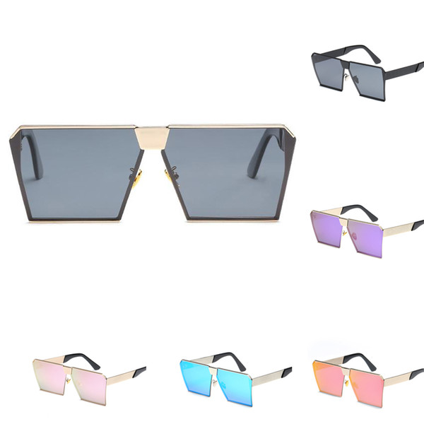 Fashion High quality Brand Designer Square Flat Lens Sun Glasses Mirror Women Sunglasses Men Hip Hop Oversized Lady Eyeglasses Male UV400