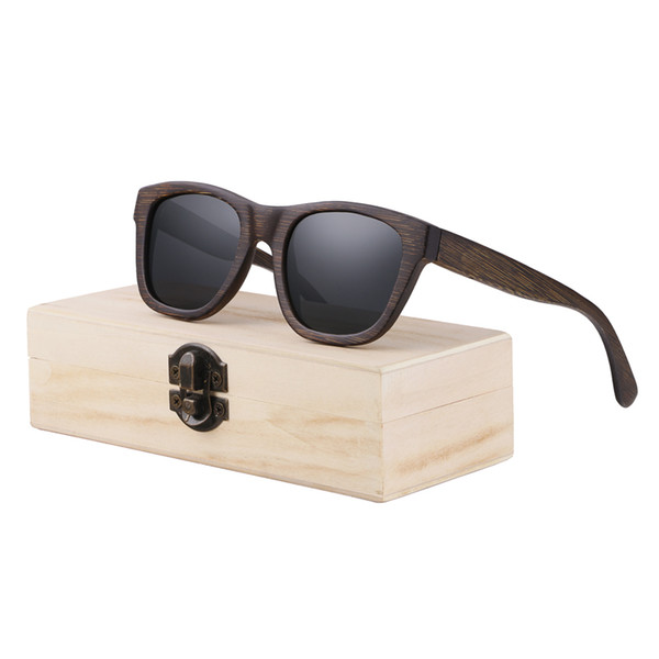 Wooden Sunglasses Women Mirror Goggle Square bamboo Sunglasses Bamboo Vintage Polarized Bamboo Sunglasses For Man for women