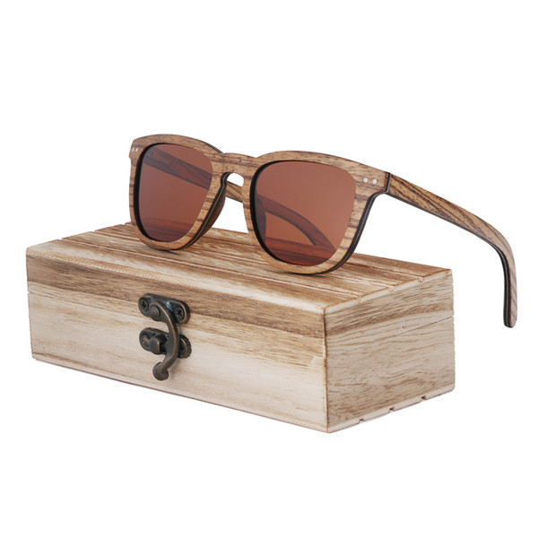 zebra Wooden Sunglasses Handmade Natural Skateboard Wooden Sunglasses Men Women Wooden polarized sunglasses oculos de sol feminino Dropship