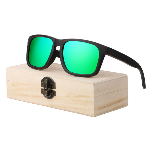 Ebony Wooden Sunglasses With Polarized Lens And Fashion Design Wooden Glasses bamboo wood sunglasses with bamboo wood case Dropshipping