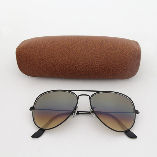 1pcs Hot Sale Mens Womens cassdall Gradient UV400 Sunglasses Designer Sun Glasses Black Metal Frame Brown 58mm Glass Lens With Brown Box