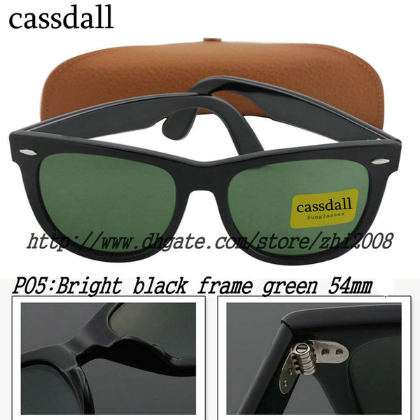 Free shipping cassdall HOT Black Metal Frame Green sunglasses mens sun glasses High Quality womens glasses UV400 eyeglass 54mm size