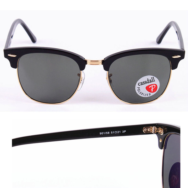 Hot Sale Sunglasses Women Designer Men Plank Frame Club Polarized Sunglasses Retro sun glasses Fashion 51mm Glasses lens come box