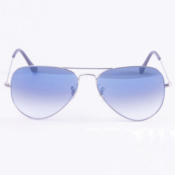 Cassdall Pilot 003 style Sunglasses Silver Frame Light Blue Gradient Lenses Classic Designer Sunglasses for Men Women 58mm Come box