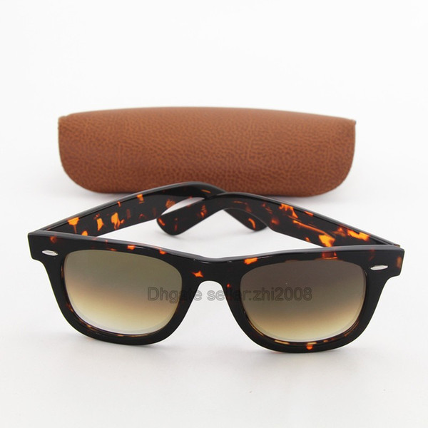 Hot Classic Vintage Sun Glasses Plank Leopard frame Glass UV protection G15 brown Gradient lens Man Women Sunglasses 50mm