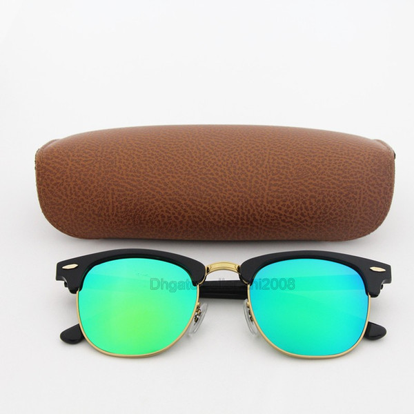 Top Quality Green Colorful Lens Sunglasses Womens Mens Cassdall Sun glasses Fashion Black Hinge Frame Eyewear 51MM Plank UV400 With box