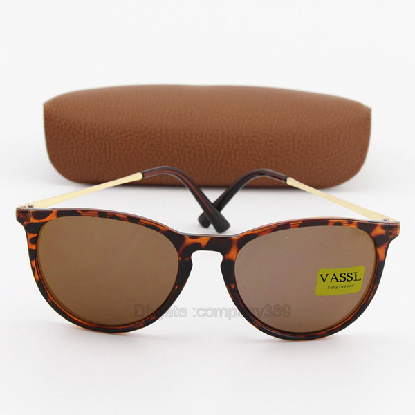 1pcs New Classic Vassl Unisex Fashion Sunglasses For Man Woman Eyewear Designer Brand Sun Glasses Tortoise Frame Brown UV400 Lenses with Box