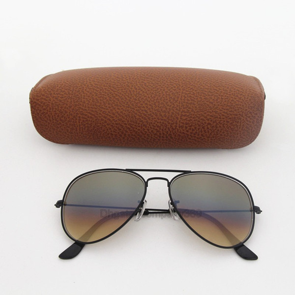 1pcs Top Fashion Vassl Brand Sunglasses Designer Sun Glasses For Men Women Gradient Black Metal Frame Brown Glass Lens 58mm with box