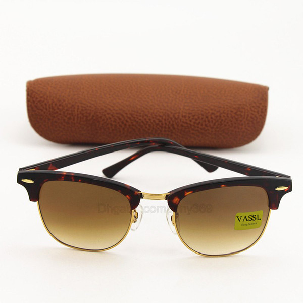 new brand new fashion designer sunglasses gafas top quality flash sunglass tortoise brown gradient sun glasses 51mm Size