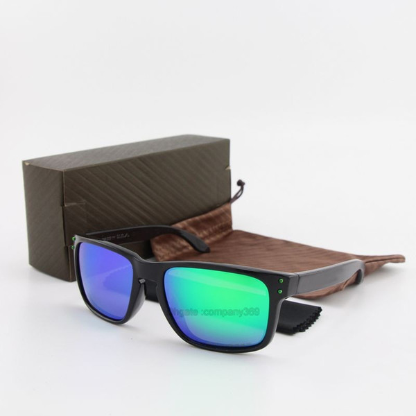 Free Shipping 5pcs New Top Sunglasses Plank Frame Green Mirror Polarized Lens UV400 Sports Sun Glasses Fashion Eyeglasse with brown box