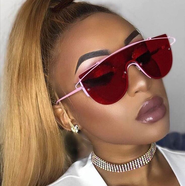 2018 Newest Fashion Oversized Frame Women Sunglasses Brand Design Coating Mirror Men Sun Glasses Shades Oculos De Sol YW035