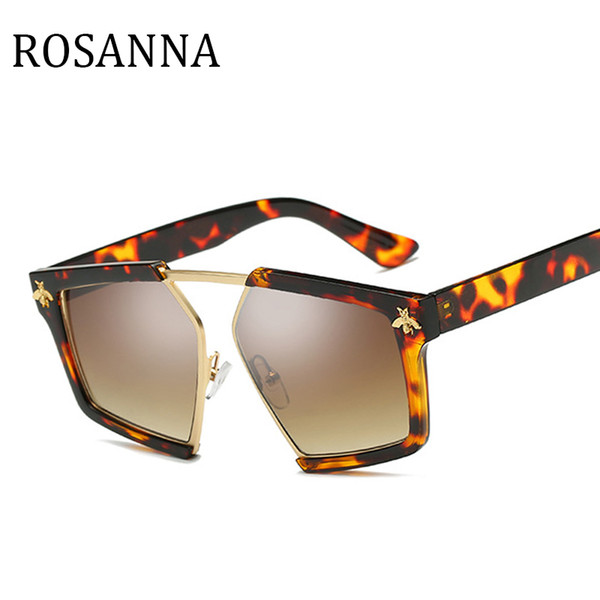 ROSANNA Newest Bee Brand Eyewear Fashion sunglasses women hot selling sun glasses High quality Metal Big Frame Sunglasses Oculos UV400