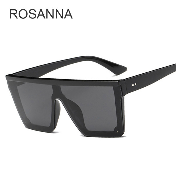 ROSANNA Brand Fashion Black One Piece Sunglasses Men Oversize Driving Cool Big Frame Sunglasses Square Male Oculos Gafas Eyewear UV400