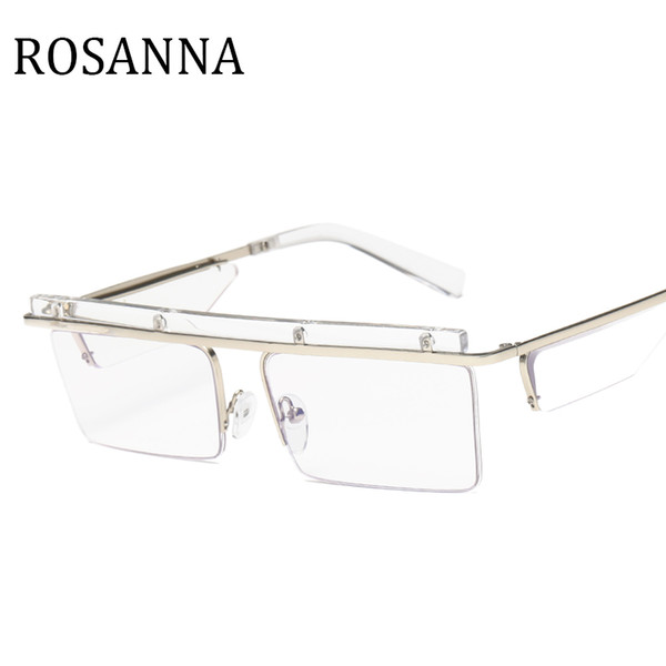 ROSANNA 2018 Vintage Small Square Sunglasses Women Brand Designer Retro Rimless Sun Glasses Rectangle Sun Glasses Women UV400 Shades