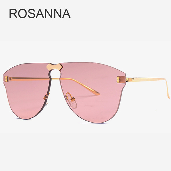 ROSANNA 2018 Rimless Gradient Rimless Aviation Sunglasses For Women Oversized Eyewear New Fashion Sun Glasses Female Summer Travel Essential