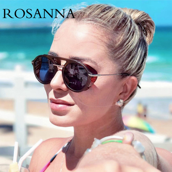 ROSANNA High Quality Steampunk Sunglasses Women Men Vintage Punk Sunglass Retro Windproof Design Metal Round Sun Glasses for Men