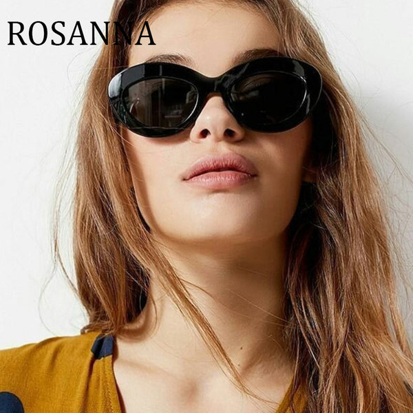 ROSANNA Small candy Cat Eye Sunglasses 2018 Fashion Brand Designer Eyewear Vintage Color Oval Sunglasses UV400 Shades