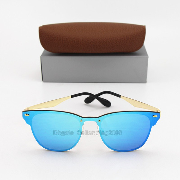 1pcs New Fashion Txrppr 3576 Brand Designer Sunglasses Men Women Gold Frame Blue Colorful lens Vintage Classic Quality With Box And Case