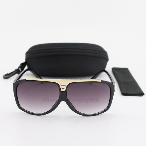 1pcs New Mens Womens Brand Sunglasses Evidence Sun glasses Designer Polished Black Gold Frame Glasses Eyewear Come With Box