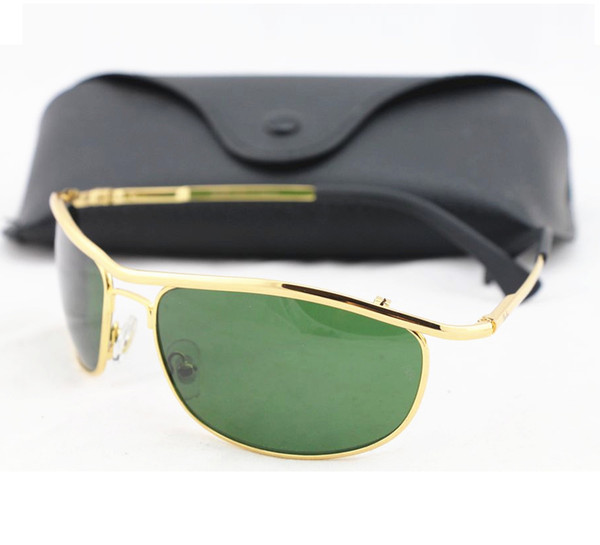 5pcs New Fashion Cat Eye Women Sunglasses Brand Designer 8012 Glasses Women Vintage Sun glasses Green lens Women Gold Metal Sunglasses