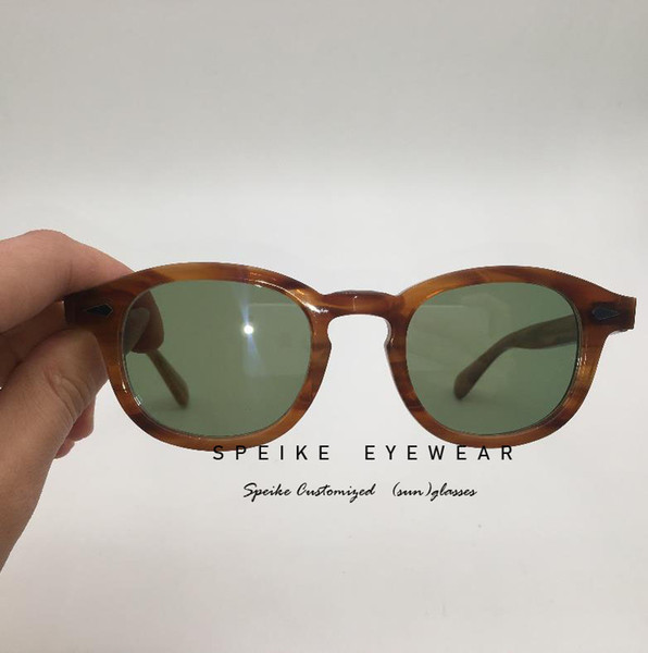 SPEIKE Customized High quality Eyewear lem-tosh Johnny Depp style flaxen blonde frame with tinted lens can be myopia reading lens UV400