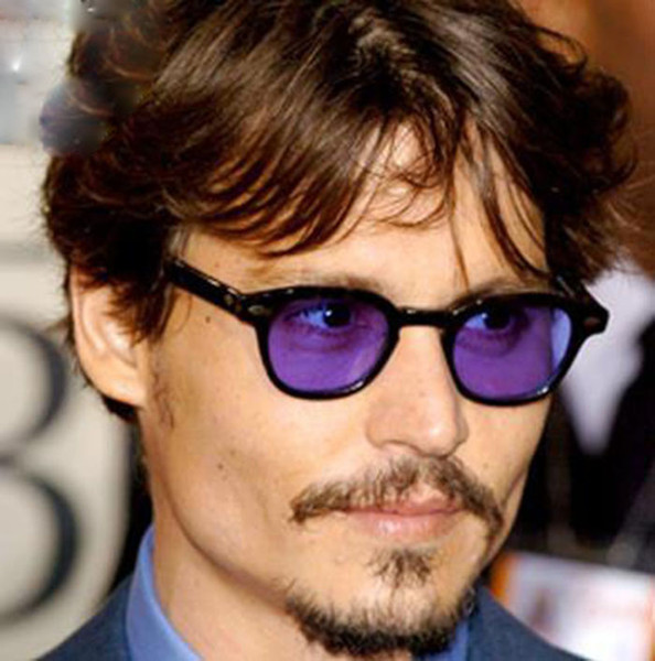 SPEIKE Customized Sunglasses 44/46/49mm Johnny Depp Vintage round style Lemtosh sunglasses high quality with blue lenses purple lenses