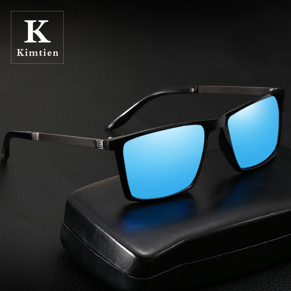 BRAND DESIGN KIMTIEN Men Polarized Sunglasses Aluminum Magnesium Sun Glasses Driving Glasses Rectangle For Men/Wome Oculos masculino Male