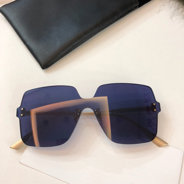 2019 Frameless Sunglasses Women Oversized Frameless Sunglasses for Women Brand Vintage Big Frame Sunglasses with Original Box